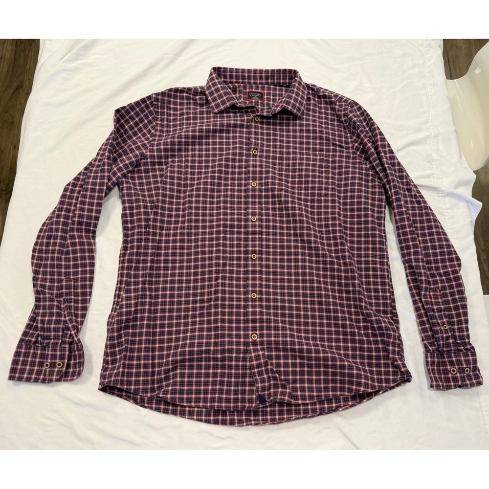 Untuckit Shirt Men XXL 2XL Tall Check Red Tesoro Flannel Soft Button Up